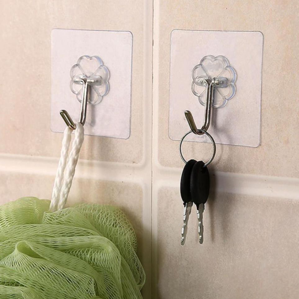 Bộ 10 móc dán tường chịu lực, siêu dính trên gạch men, kính