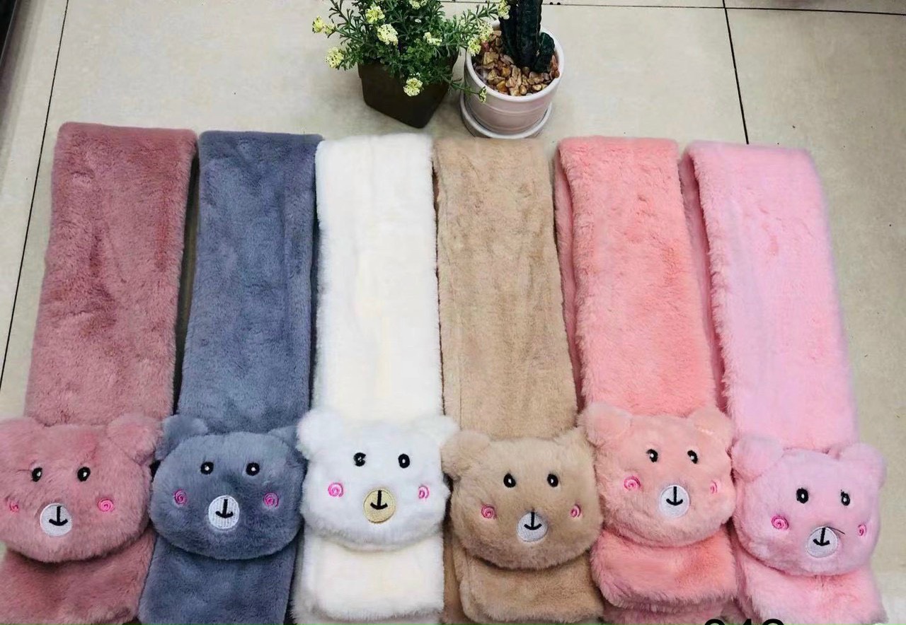 Khăn Choàng Cổ Giữ Ấm Cho Bé Hình Thú, Khăn Quấn Cổ lông mịn