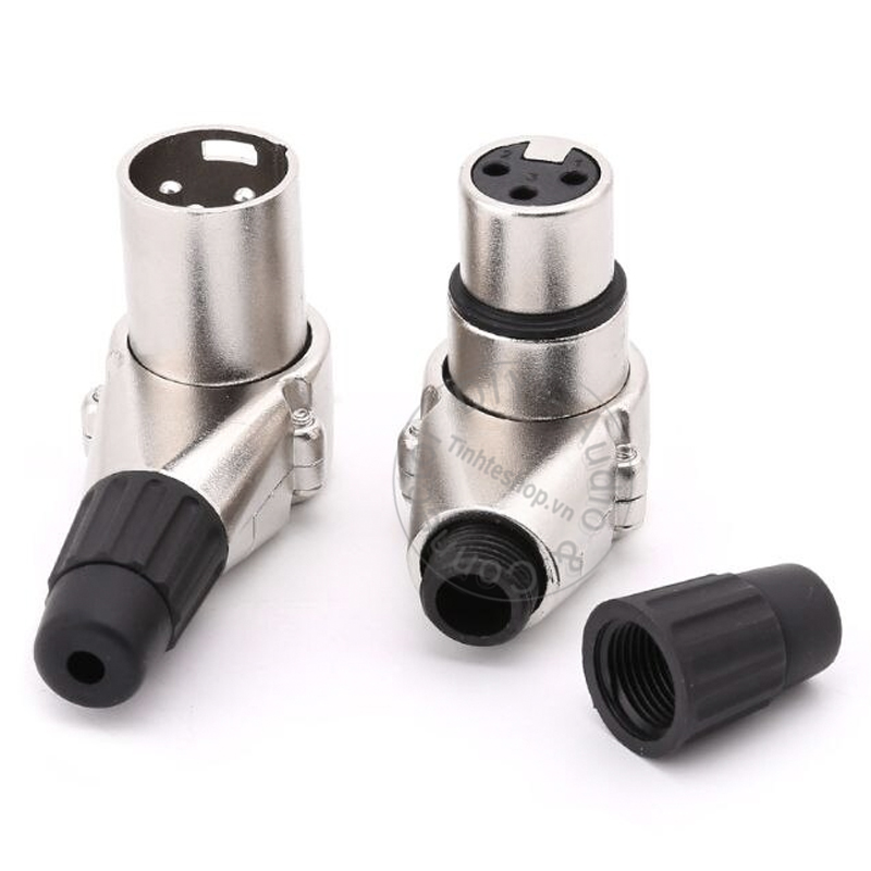 Đầu hàn canon XLR đực vuông góc OD6mm - Jack XLR đực