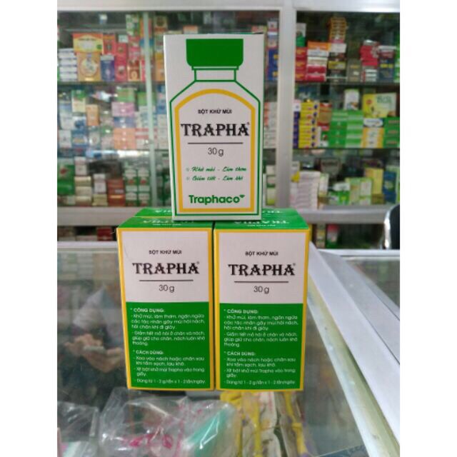 Bột khử mùi hôi chân, hôi giày...Trapha 30g
