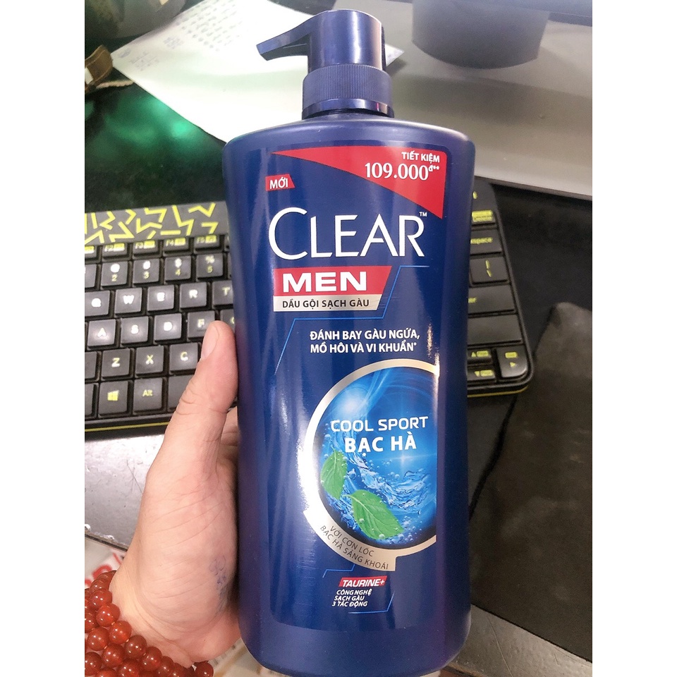 Dầu Gội Clear Men Mát Lạnh Bạc Hà 900ml