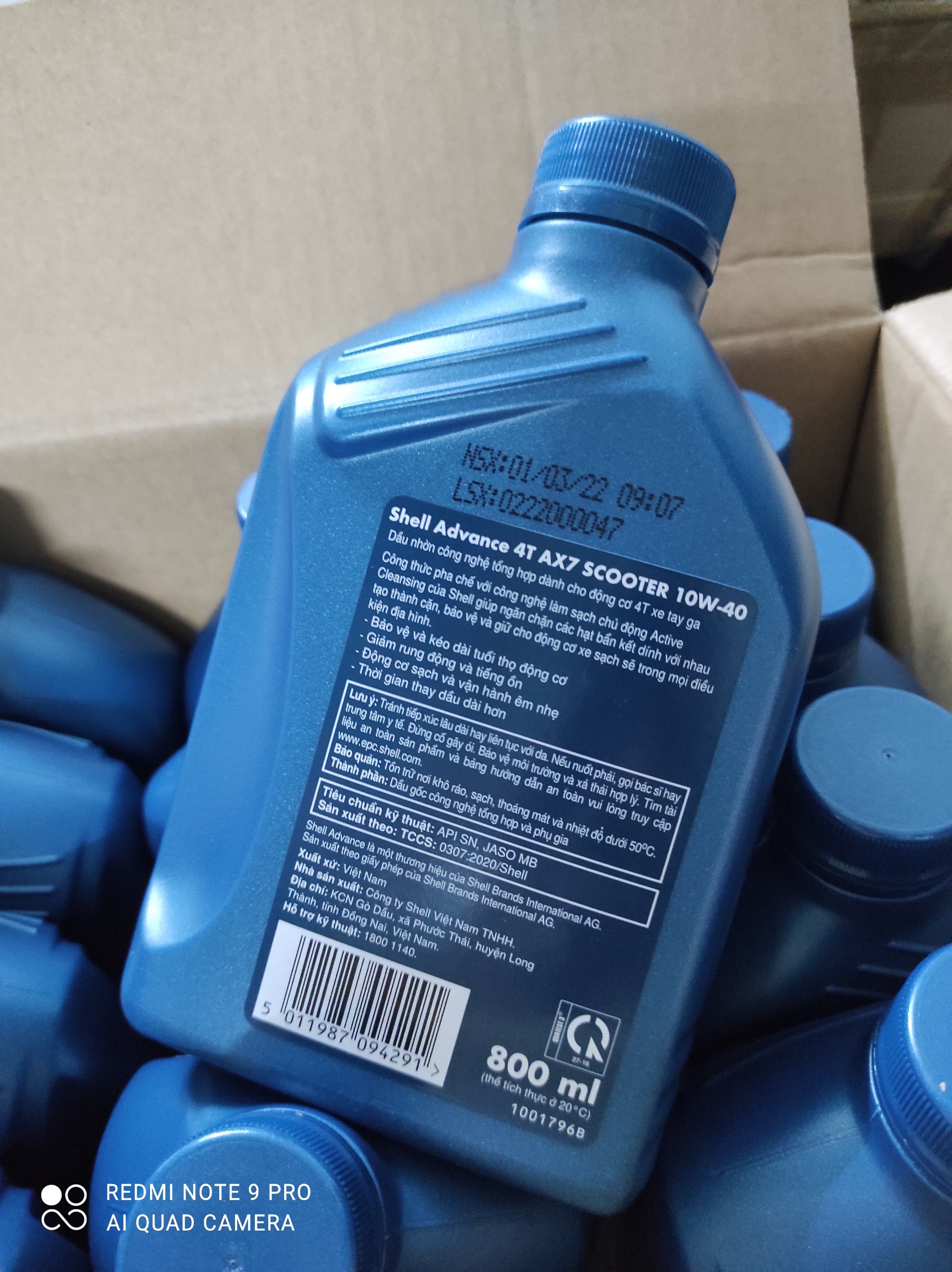 NHỚT SHELL ADVANCE AX7 XE GA  800ML