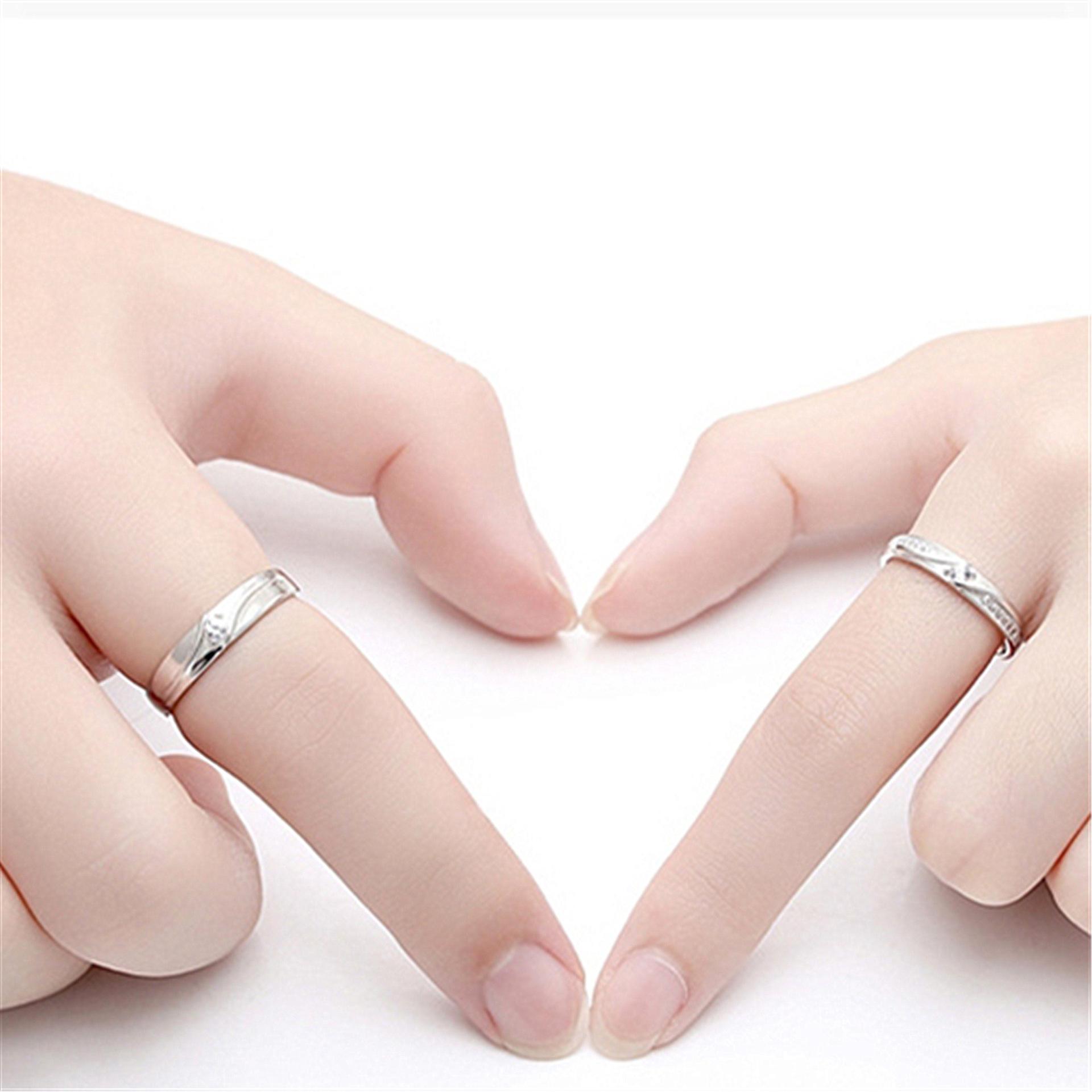 Nhẫn đôi bạc đính đá - Nhẫn cặp - Trang sức bạc Panmila [TS-ND-A8]