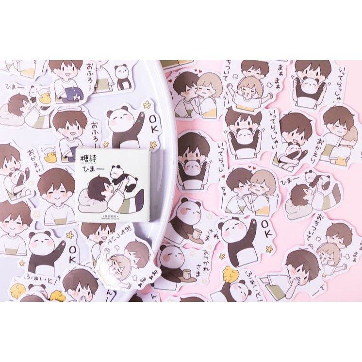 Bộ 45 sticker panda dễ thương e64