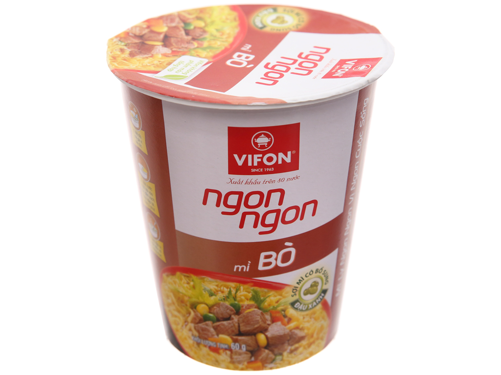 Thùng 24 ly mì Vifon Ngon Ngon vị bò 60g
