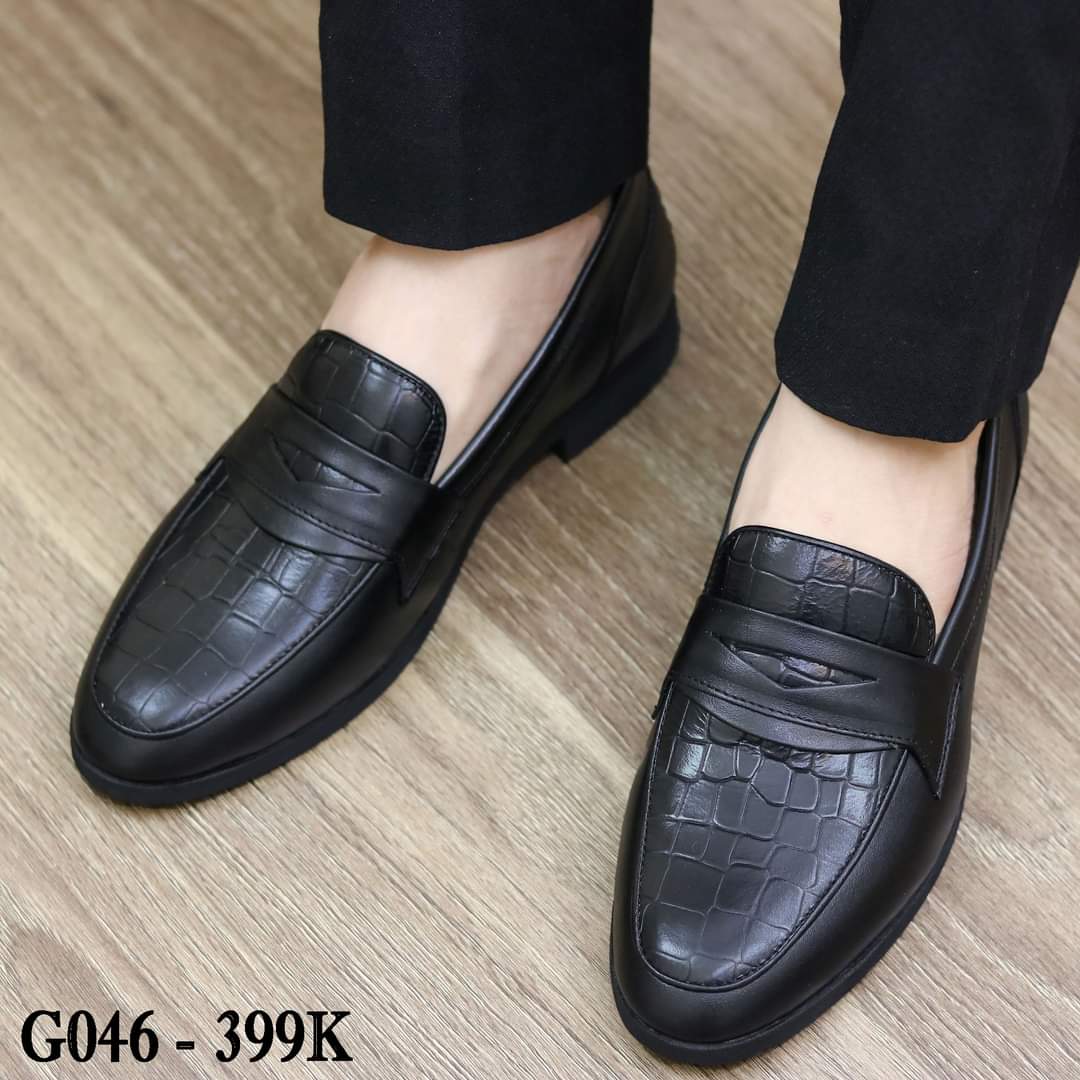 Giày lười nam da bò đế cao su