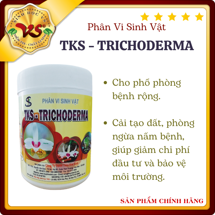 TKS Trichoderma - Nấm đối kháng trừ bệnh hoa lan, hoa hồng, cây cảnh, kiểng - Lon 1kg