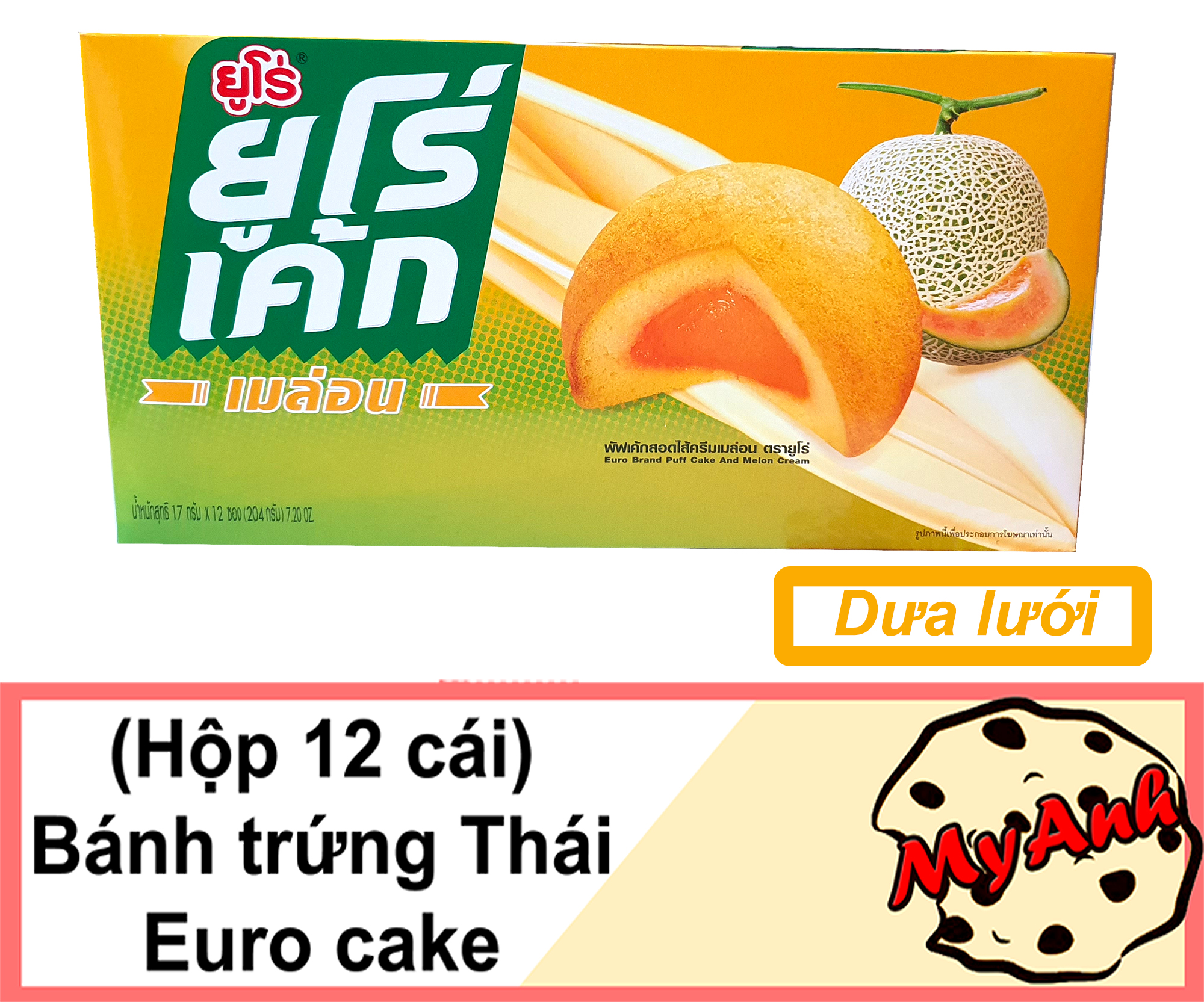 (VỊ LÁ DỨA) BÁNH TRỨNG THÁI EURO CAKE DATE T8/2021