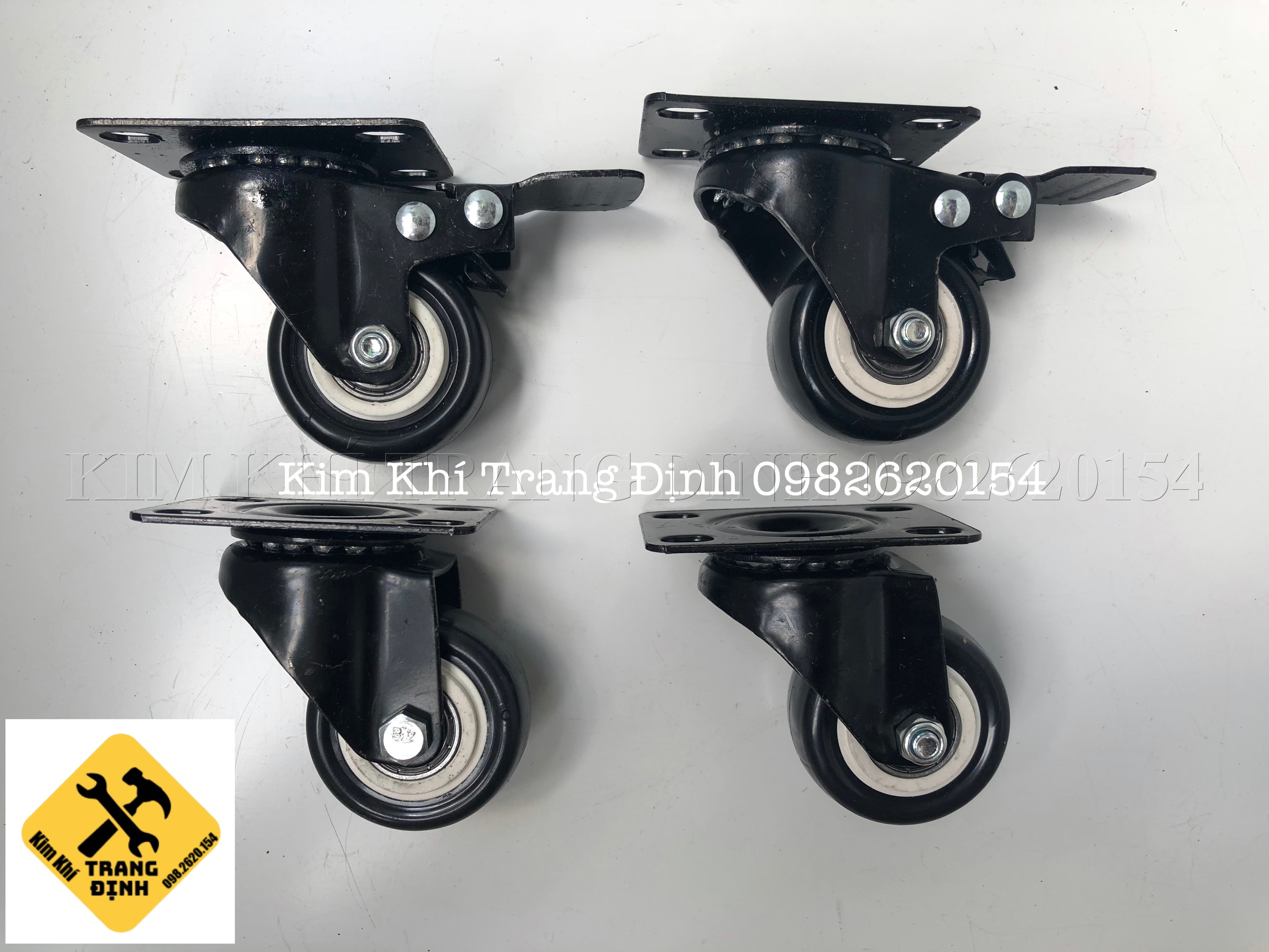 Bánh xe đen viền 4cm5cm6cm Loại Tốt - 1 chiếc