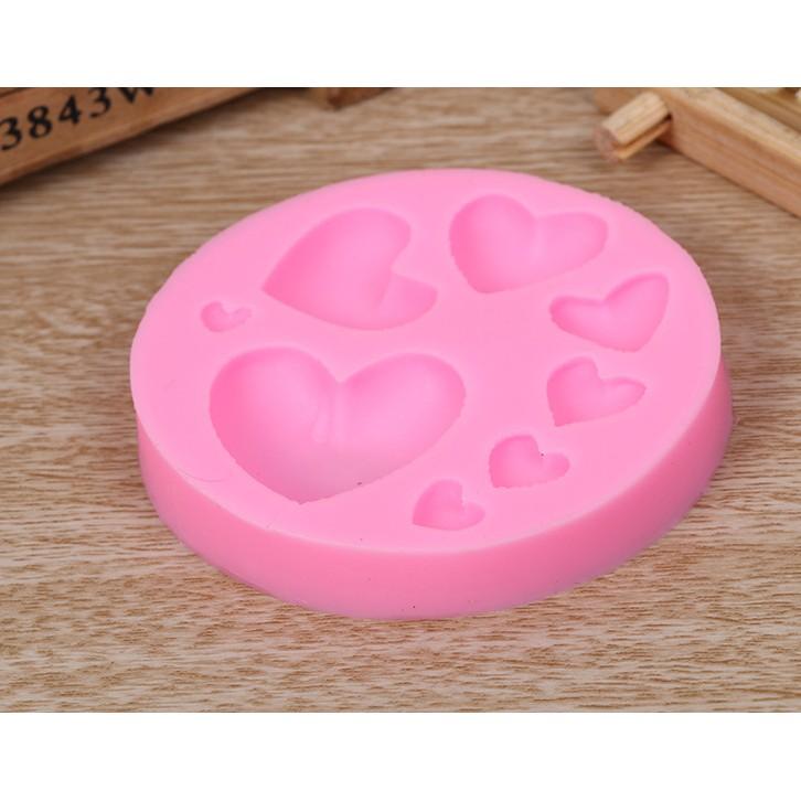 Khuôn silicon 3D 8 hình trái tim