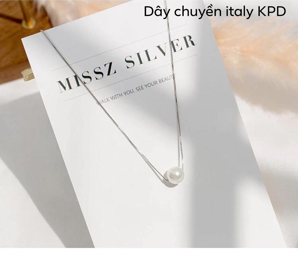 Dây chuyền bạc Ý mặt hạt giả trai MS80