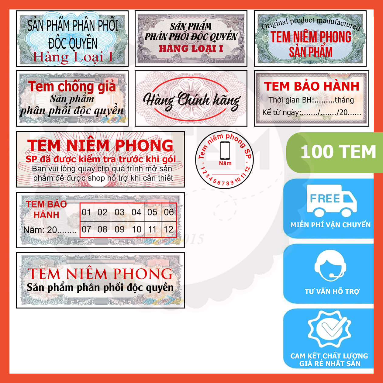 100 tem vỡ niêm phong sp