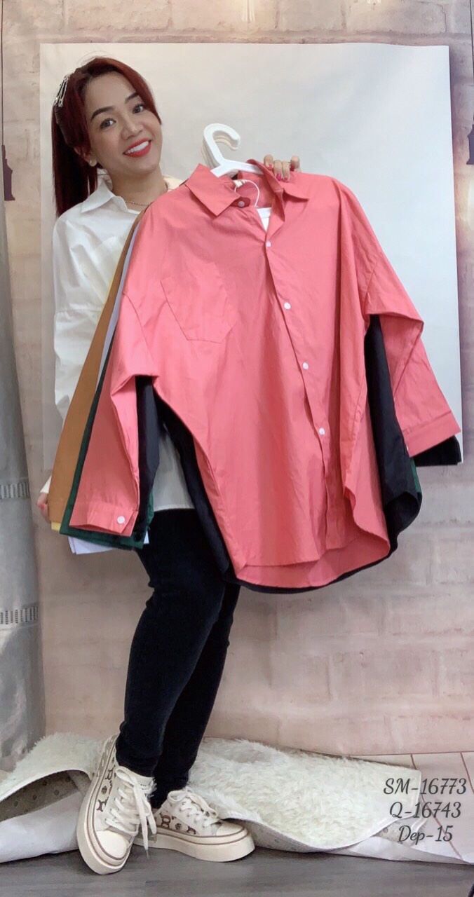 SALE SƠ MI BIGSIZE Oversize Màu trơn 16773