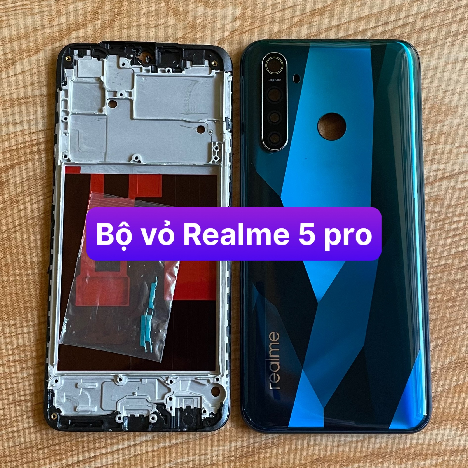 bộ vỏ xương Realme 5 pro / Realme Q ,kèm khay sim,phím,kính camera