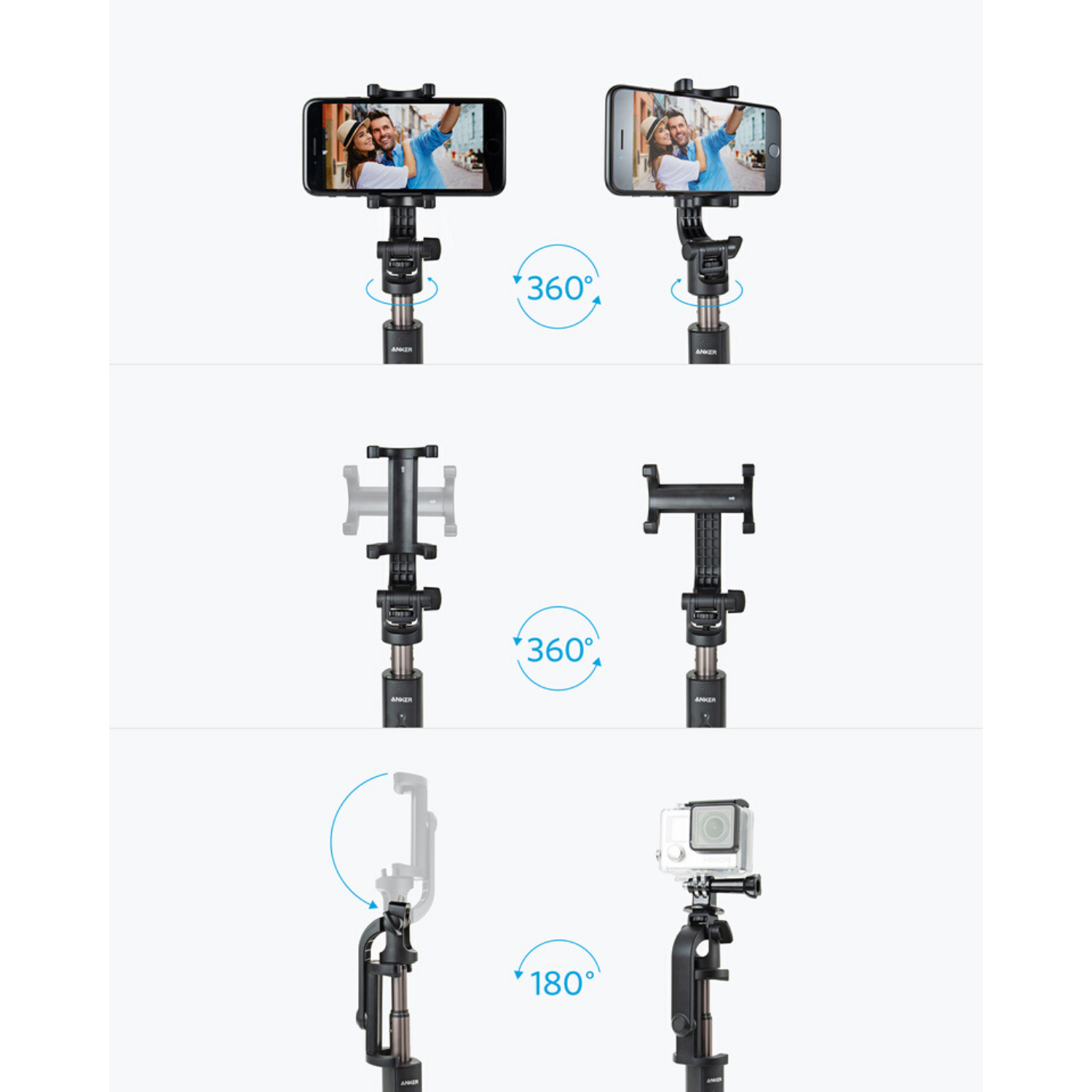Gậy Chụp Ảnh Selfie Bluetooth Anker, không dây - A7163