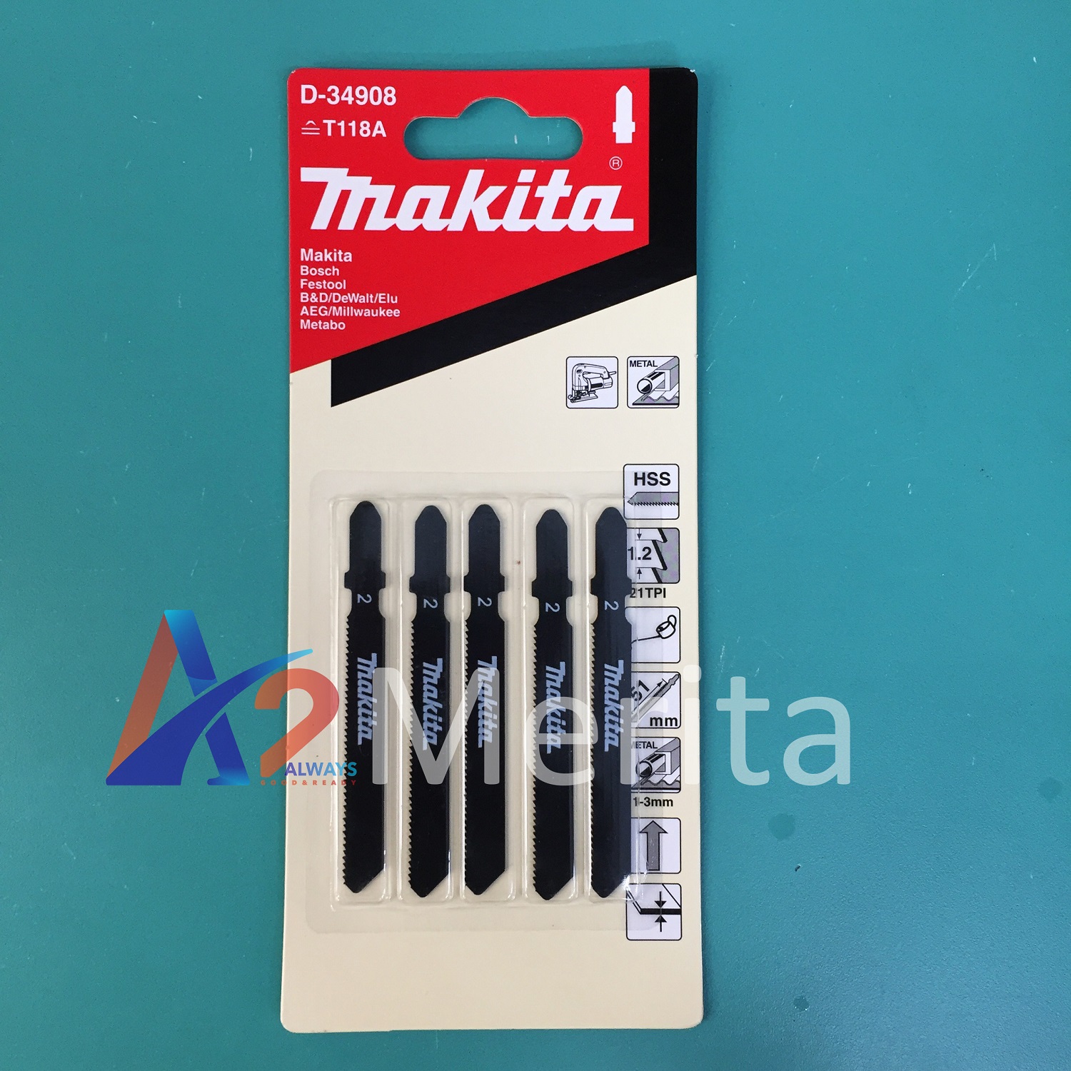 Bộ 5 lưỡi cưa lọng kim loại t118a makita d-34908