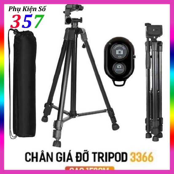 Gậy chụp hình Tripod 3366 cao 150cm có tay cầm cực chắc chắn