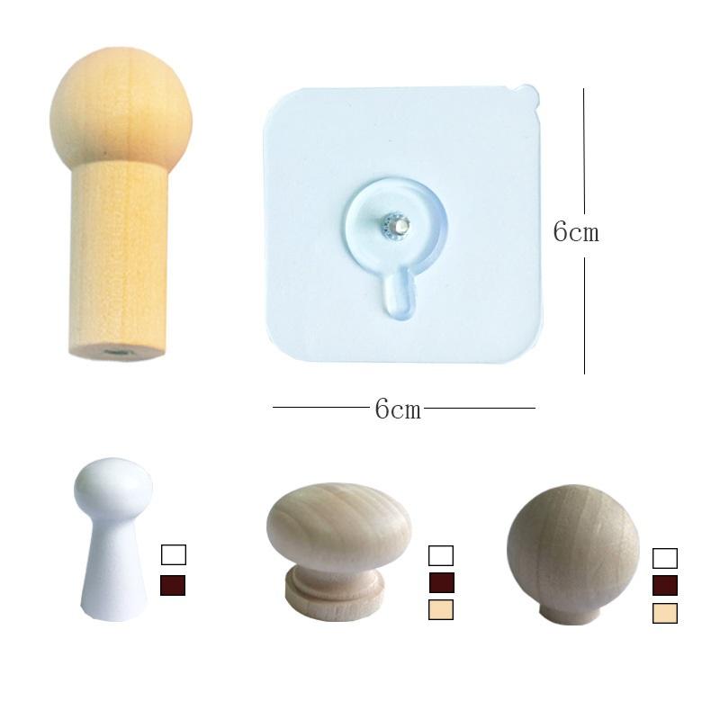 Combo 5 móc gỗ treo đồ dính tường 