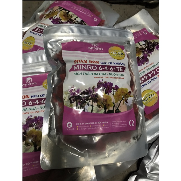 phân bón minro 6-4-6+TE, phân hữu cơ tan chậm gói 700g