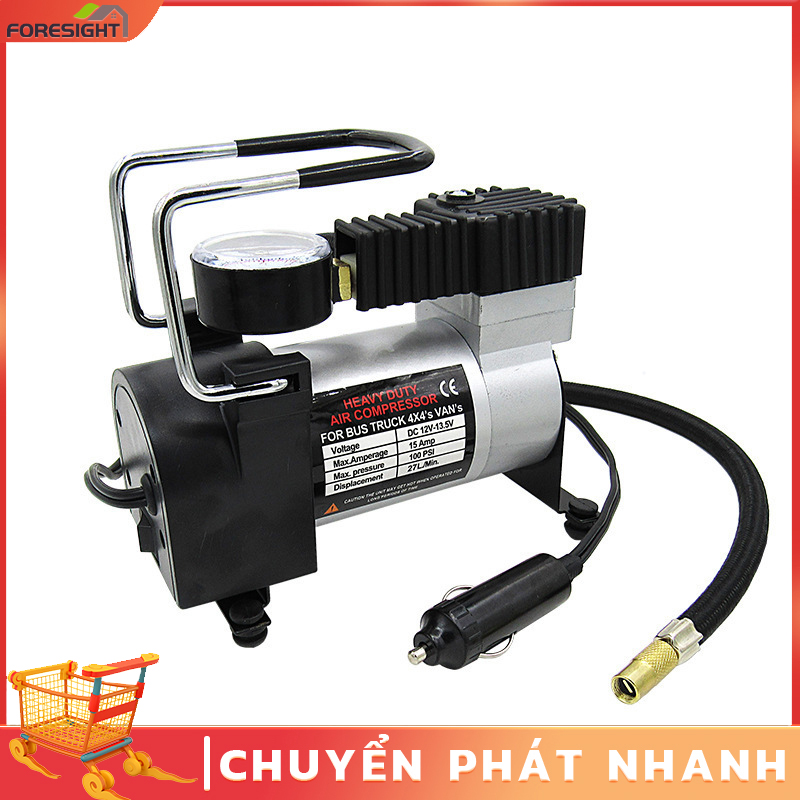 Máy Nén Khí Bơm Hơi Nén Khí Mini 12V bơm hơi ô tô bơm xe máy xe đạp bơm điện bơm lốp xe Trọng Lượng Nhẹ Tay Cầm Vững Chắc Chân Đế Chống Rung
