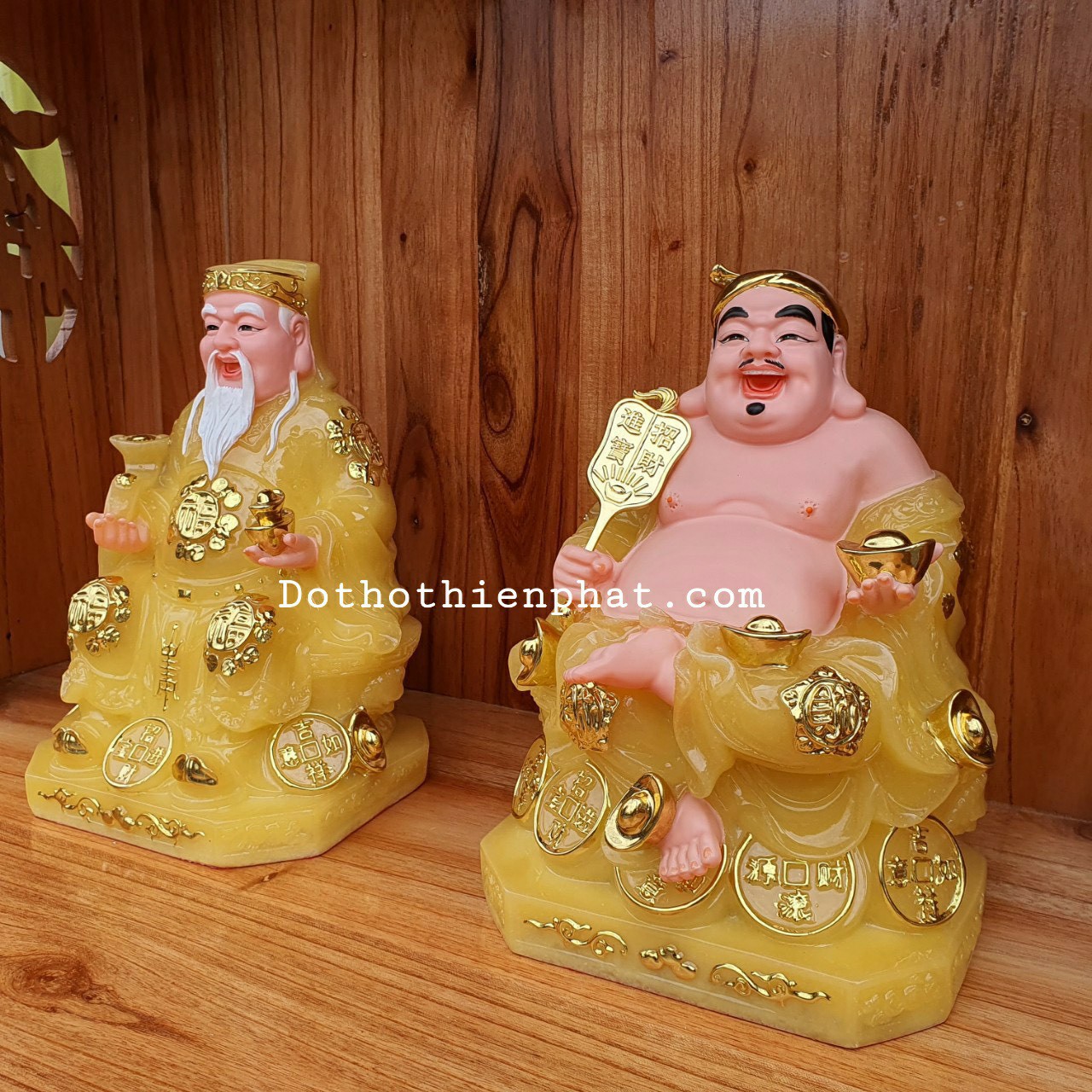 Cặp thần tài ông địa đá 8in cao 20 cm