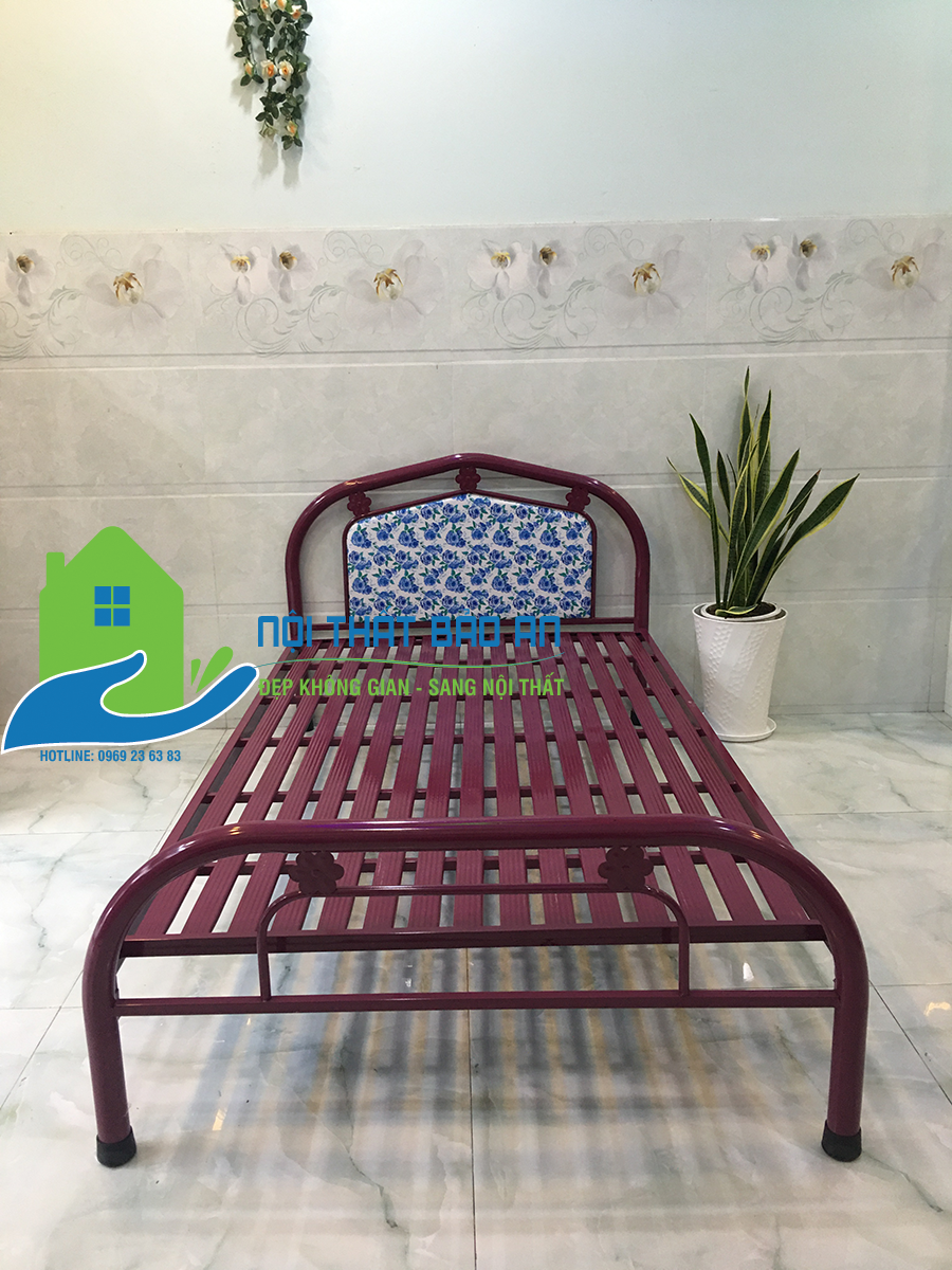 [HCM] Giường sắt hoa văn kích thước 1m2x2m - Bảo An
