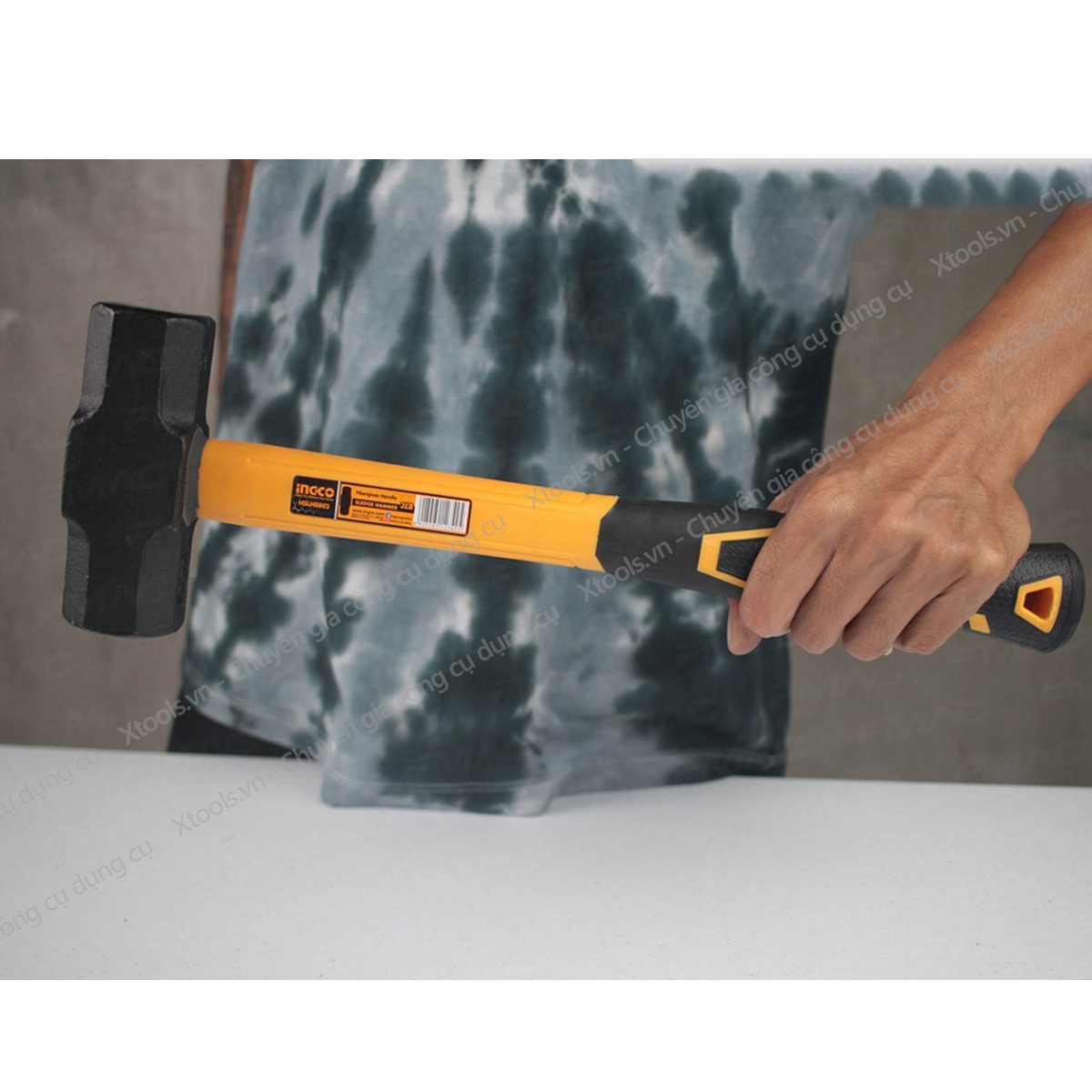 Búa tạ 2 đầu cán dài INGCO 2-4LB Thép Cr-V búa tạ cán nhựa cầm tay đập bê tông phá đá sửa chữa cơ khí máy móc nhà cửa