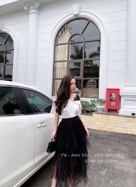 Chân váy maxi ren( ảnh+video)