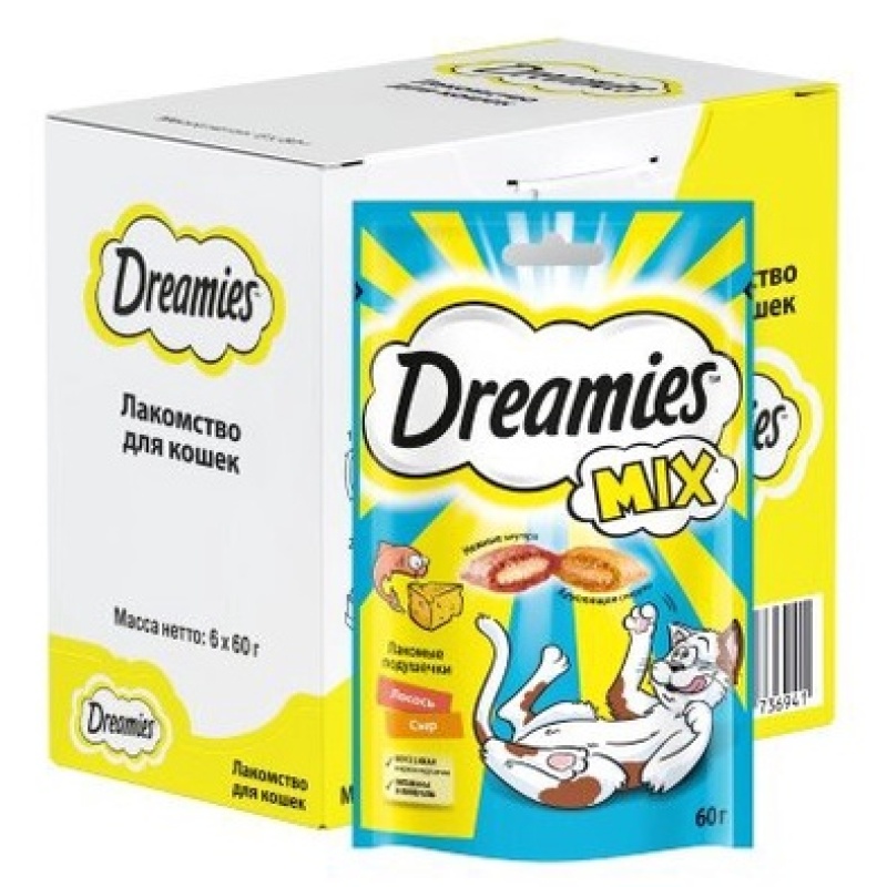 Bánh thưởng snack DREAMIES vị phô mai +cá hồi thơm ngon bổ dưỡng cho mèo