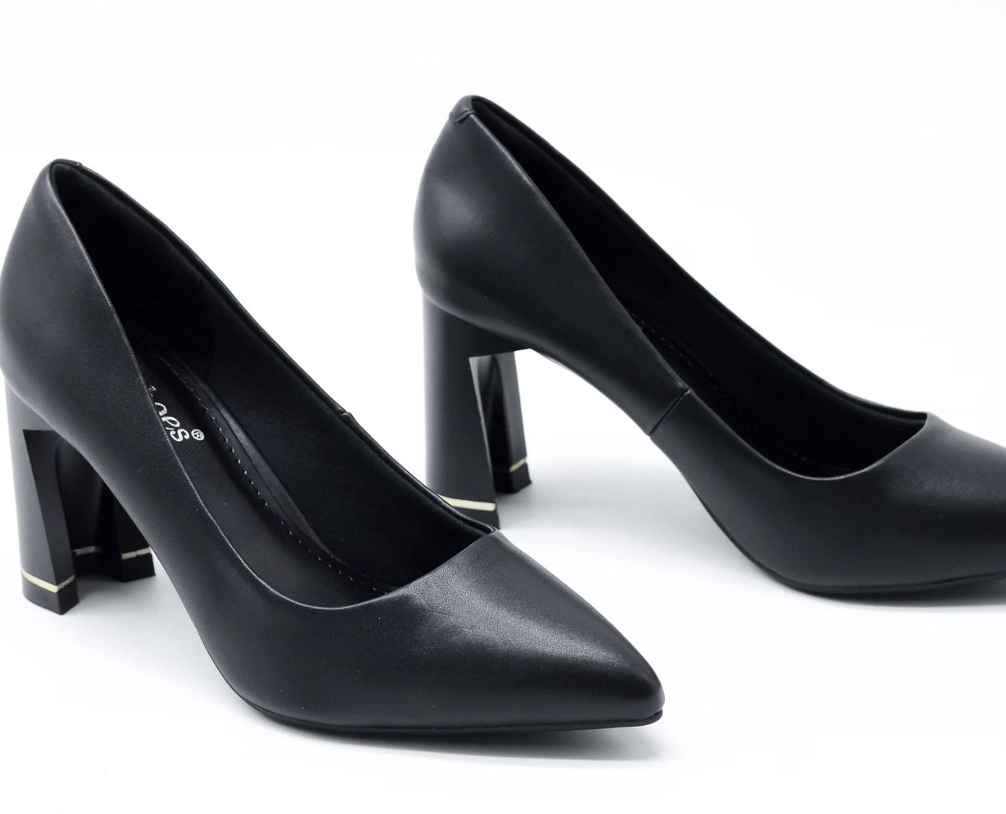 Giày Cao Gót Mũi Nhọn Đế Trụ Da Mờ 7cm Evashoes – Eva9570