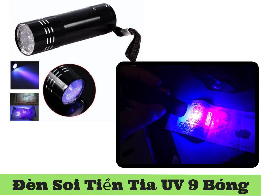 [HCM]Đèn UV Soi Tiền Đèn Sấy Keo UV Led 9 Bóng 3W