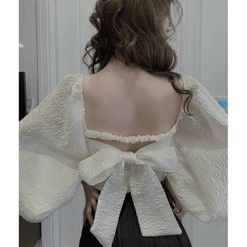 ÁO TIỂU THƯ TAY PHỒNG CỘT NƠ M1