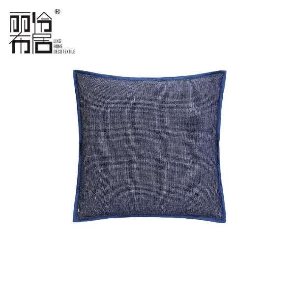 LING HOME DECO TEXTILE Đan Xen Và Hào Phóng Gối Hiện Đại Giản Lược Mô Hình Soft Decor Bộ Đệm Tựa Gối Ôm Màu Xanh Đậm