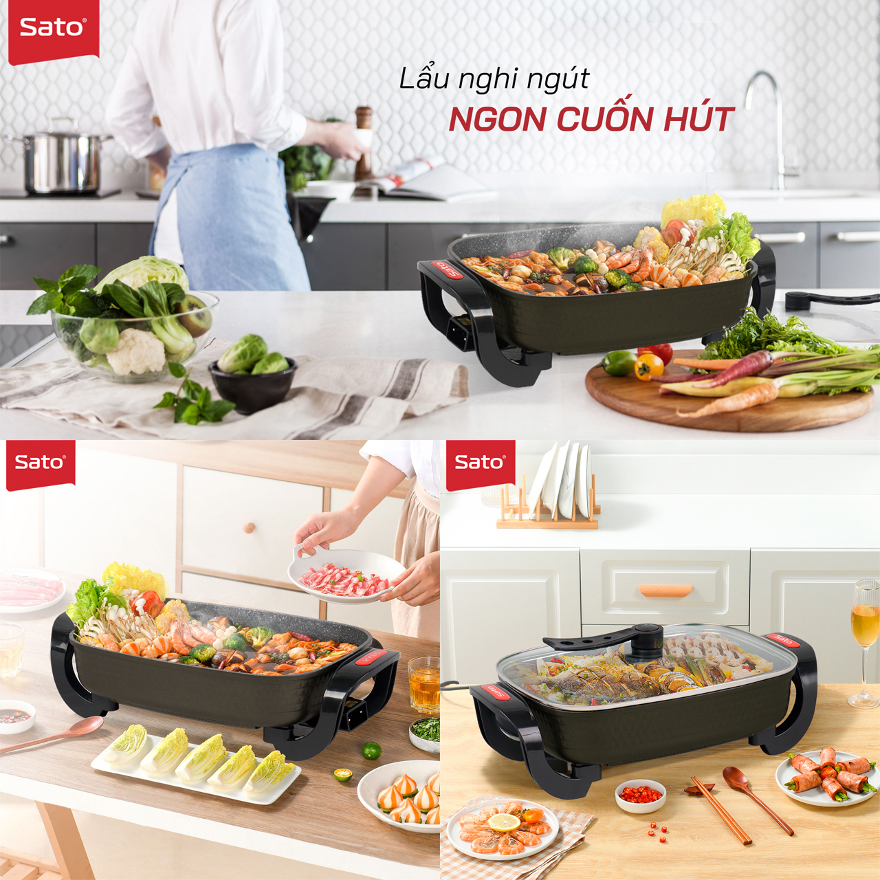 Seri nồi lẩu điện cao cấp Sato