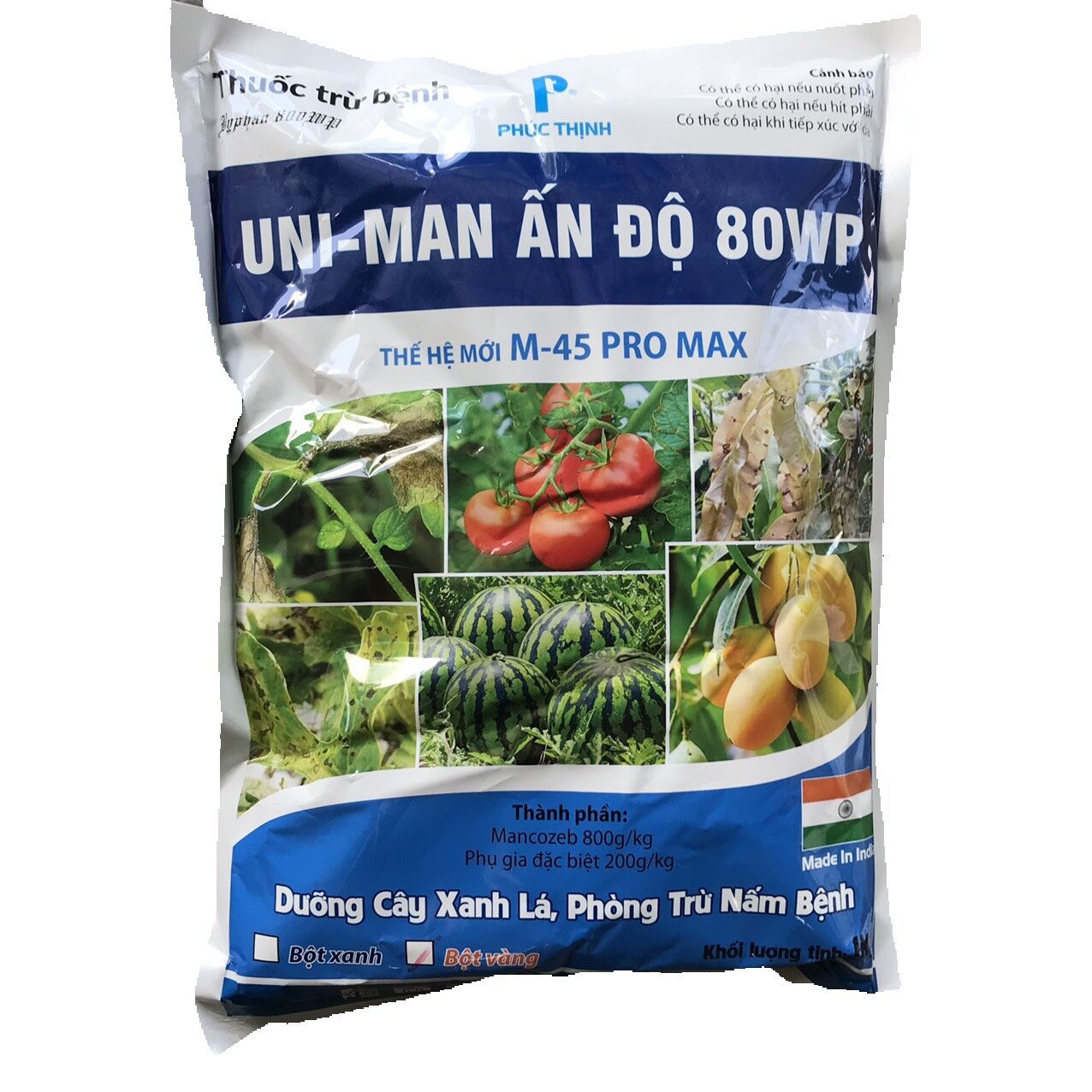 (BỆNH) Uni-man Ấn Độ - Bột Vàng - 1Kg (Byphan 800WP) - Phúc Thịnh