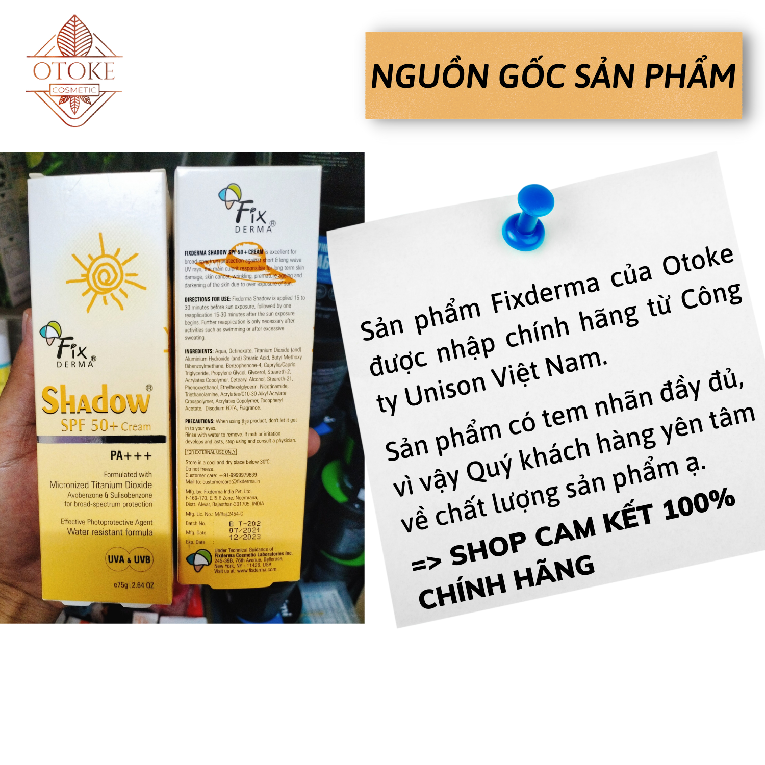 [CHÍNH HÃNG] Kem chống nắng Fixderma 75g