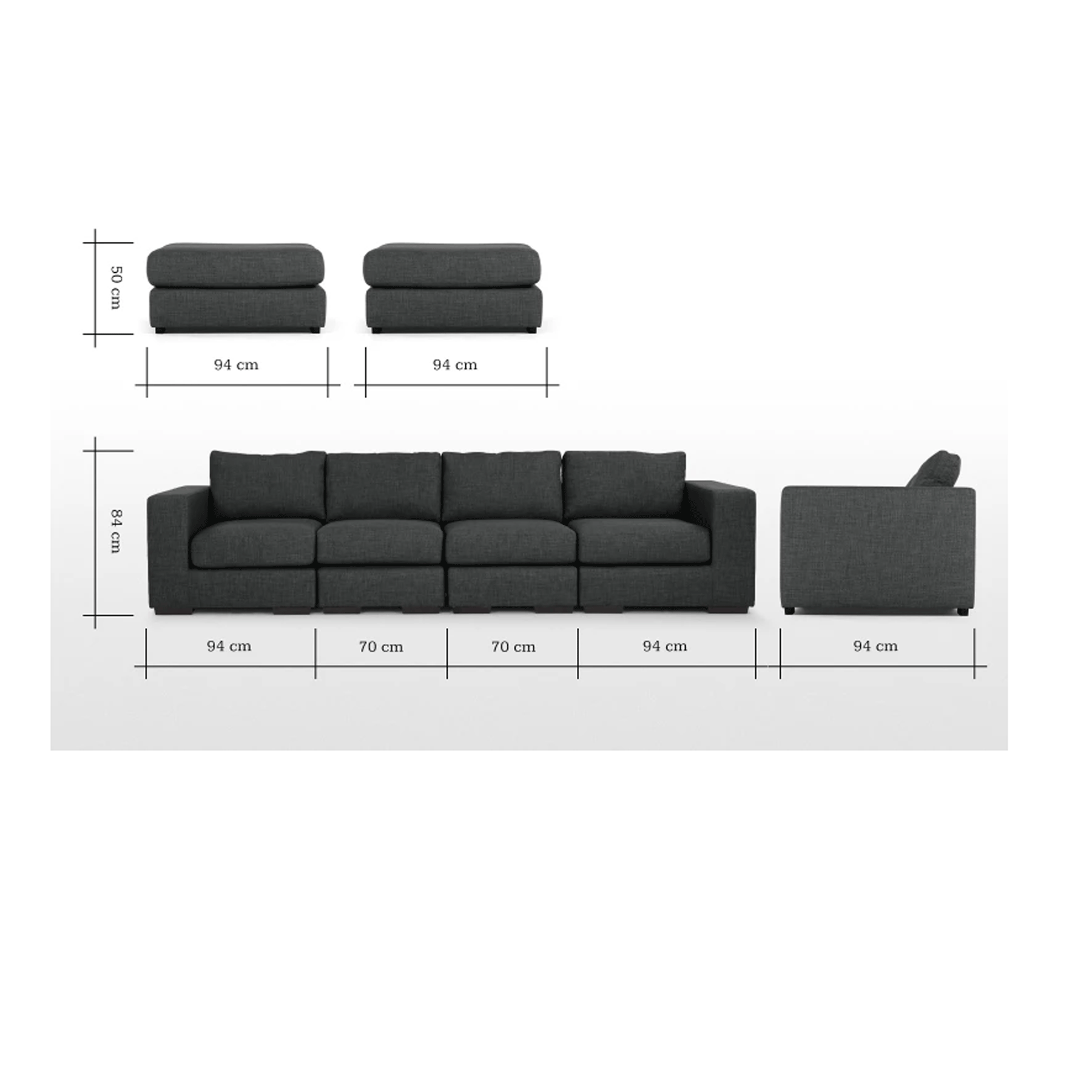Sofa góc Klosso KGG004-XDE (Xám đen)