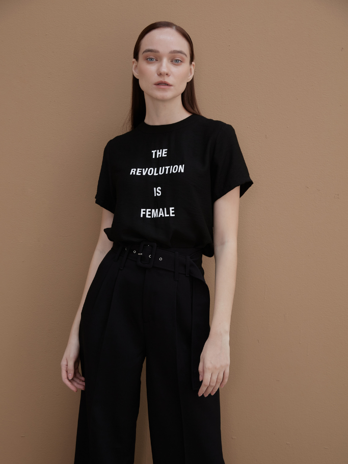 COCO SIN - Áo Lụa Đen The Revolution