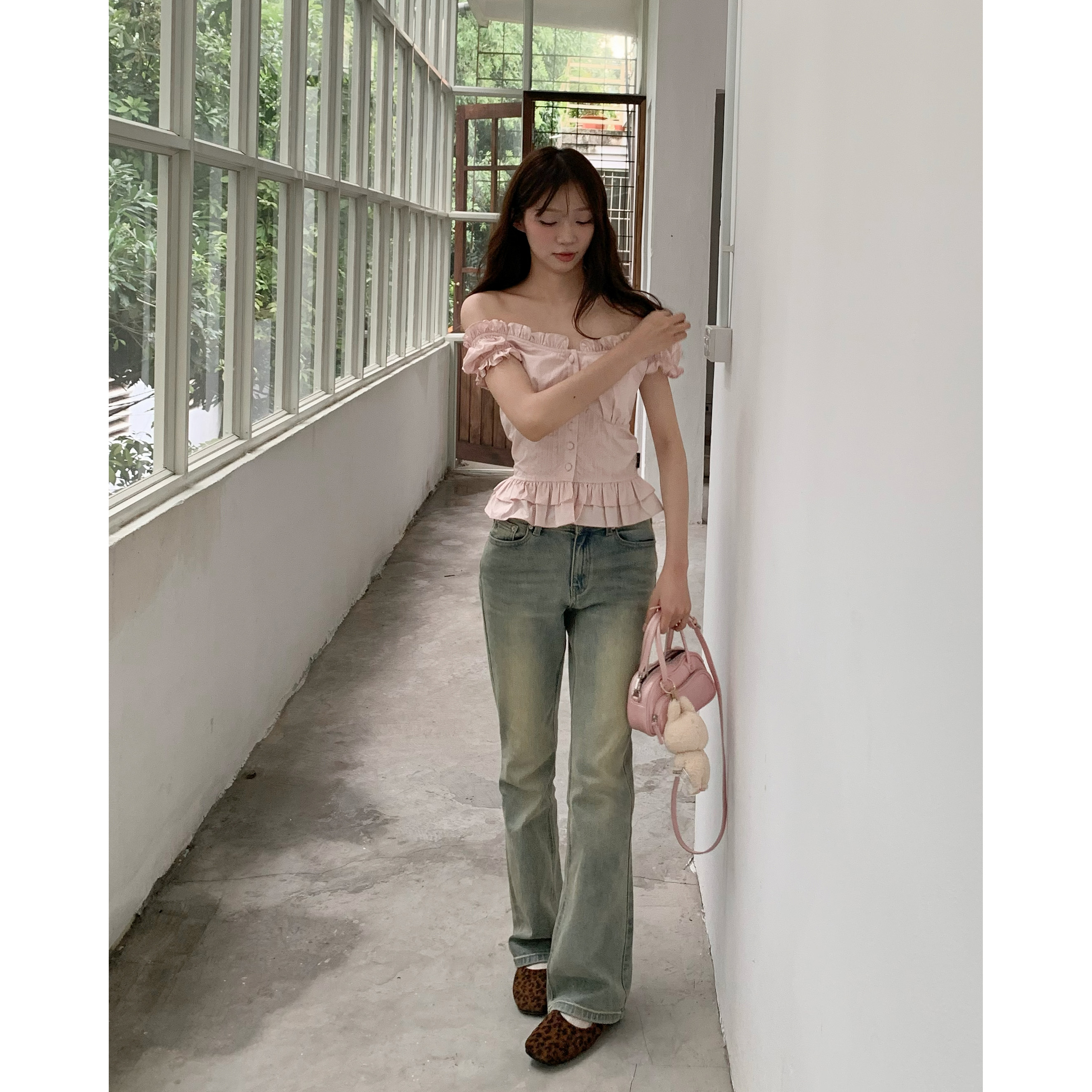 Quần Jeans Nữ Ống Loe PRADIES - Faded Flared