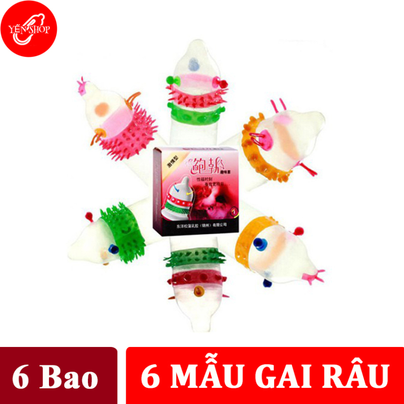 (6 BCS) Hộp 6 cái Bao cao su Gold gai râu bi Nhật Bản.Bao cao su gai, bao cao su có gai, bao cao su bi gai đôn, dên bao cao su kéo dài, bao cao su