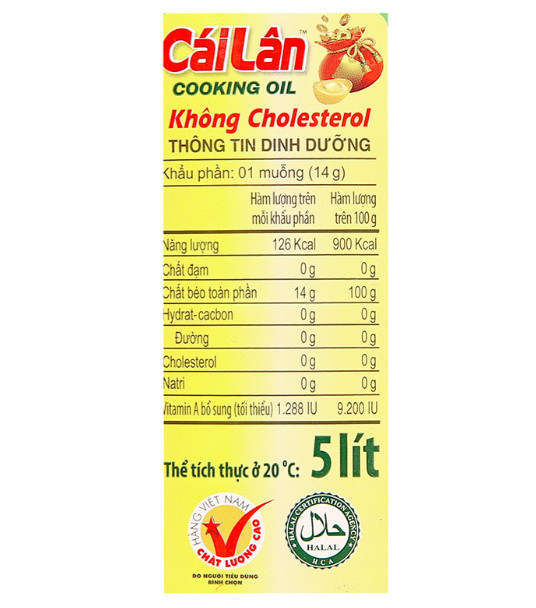 Dầu ăn Cái Lân Can 5 Lít