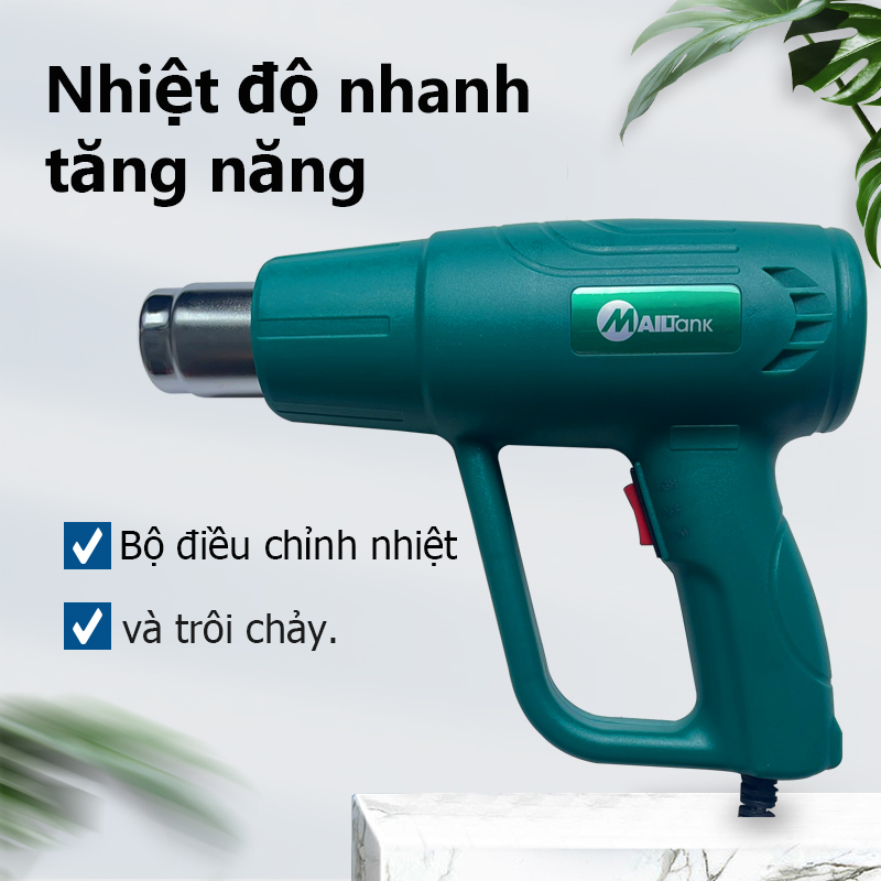 Máy khò màng co 2000W, máy khò nhiệt cầm tay bọc giỏ quà, dán decal, đóng seal điện thoại, máy khò hơi nóng 2000W, máy khò nhiệt màng co
