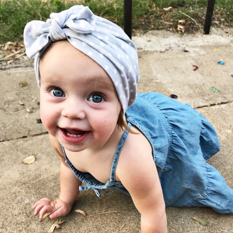 Mũ turban có nơ cho bé gái(0-10tháng)