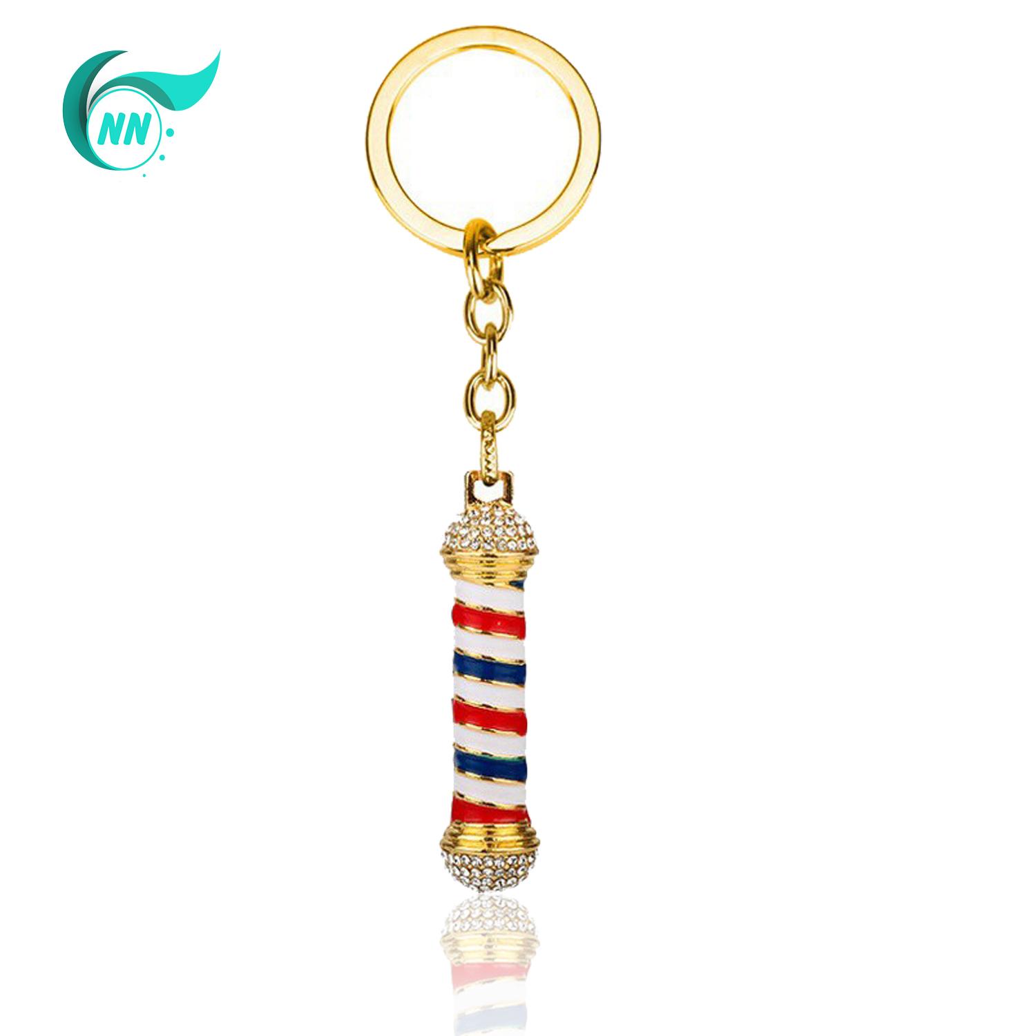 Móc Khóa Mô Hình Đèn Pole Barber Tóc ( vàng )