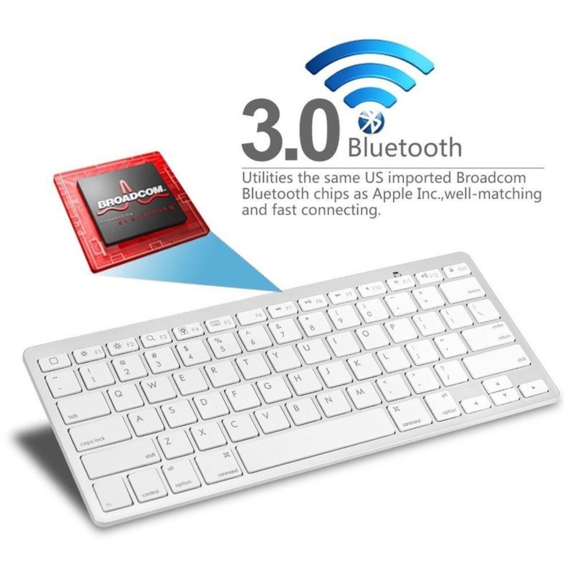 Bàn phím bluetooth mini cao cấp (Tray - Trắng)