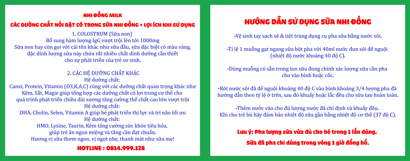 SỮA NHI ĐỒNG 2 CHO TRẺ TỪ 6 - 36 THÁNG TUỔI
