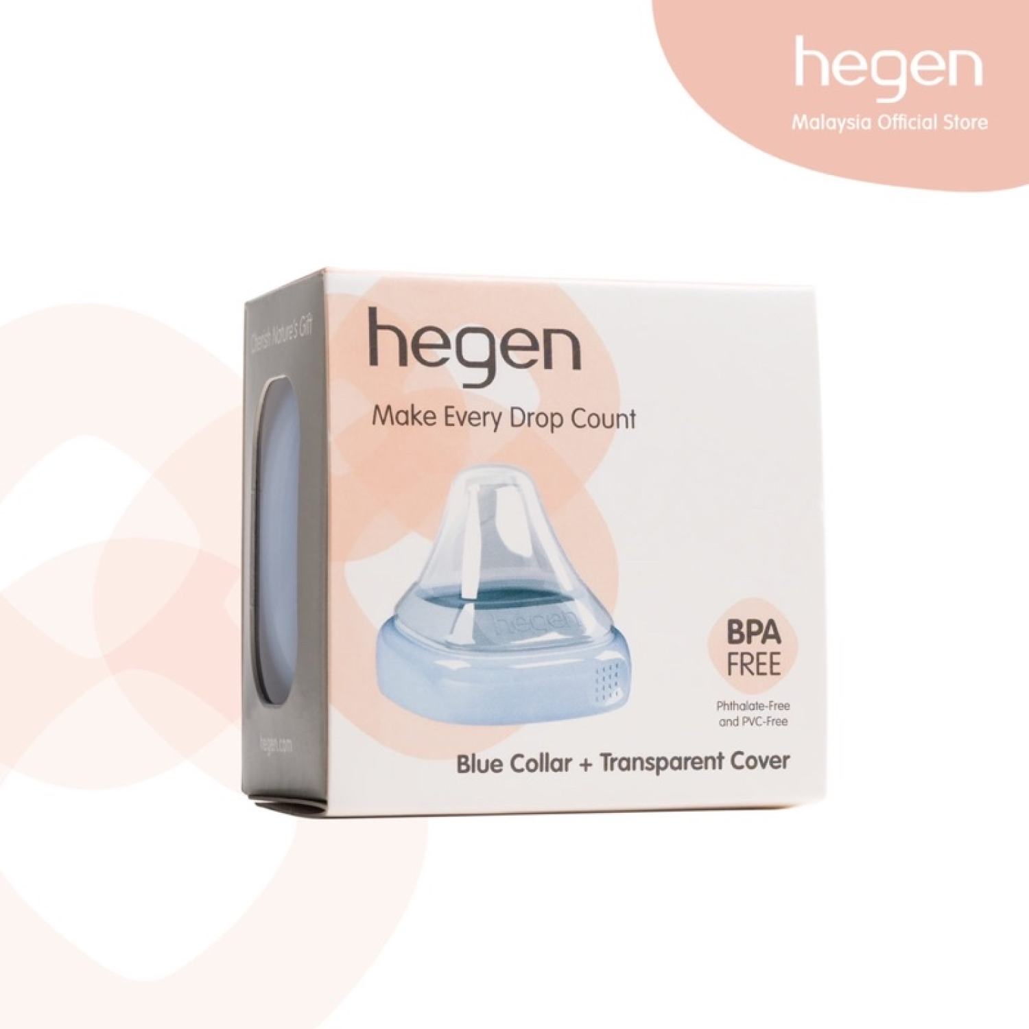 Bộ nắp đậy núm ti và Cổ nối bình sữa Hegen