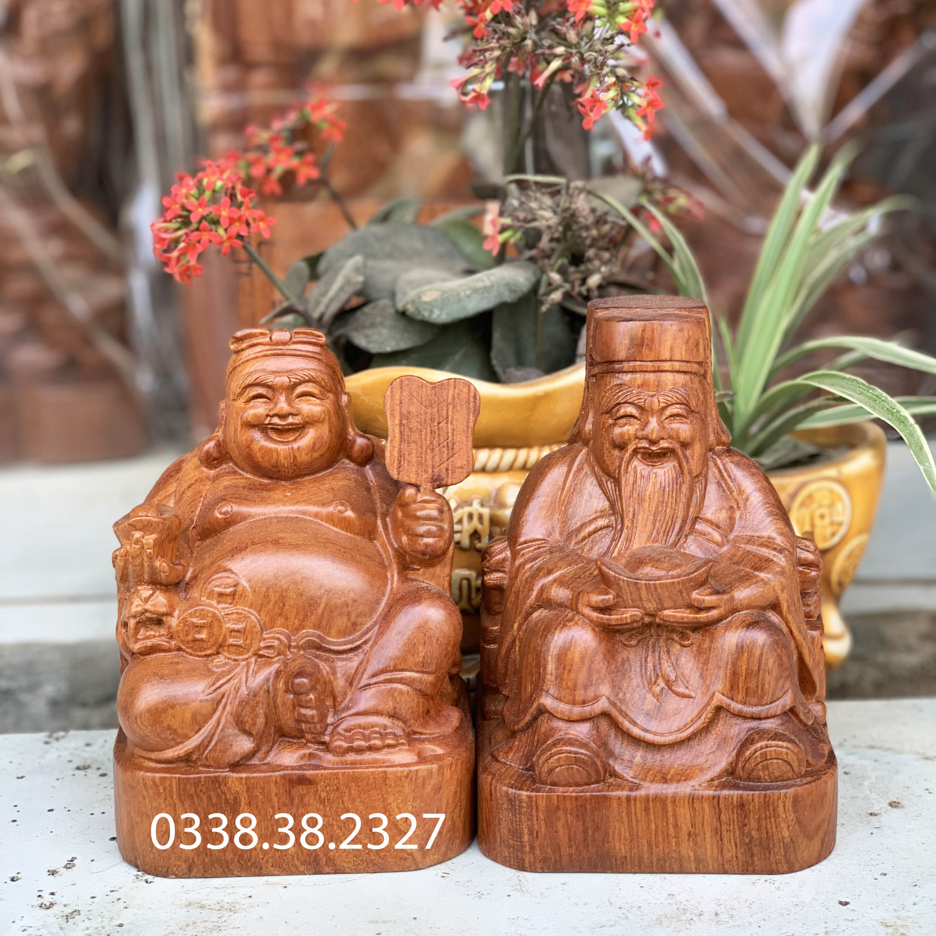Tượng thần tài thổ địa kích thước chất liệu gỗ hương