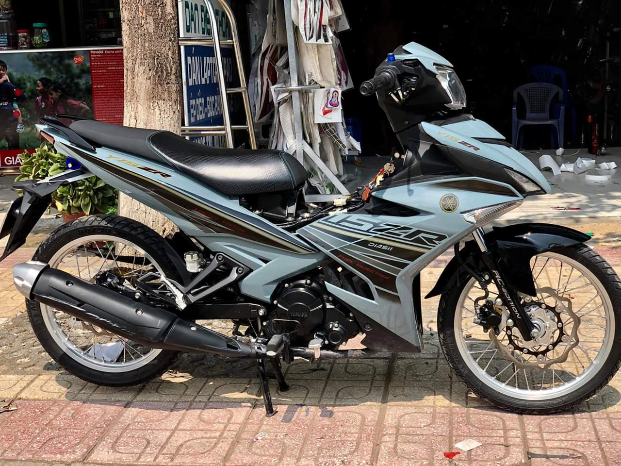 Tem rời ex 150 Y15zr dán xe xám xi măng