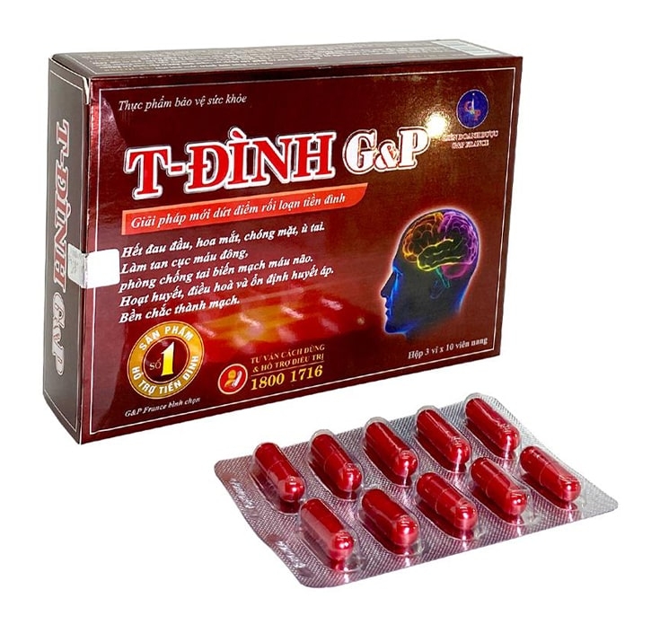 Combo 2 hộp T - ĐÌNH G&P Chính Hãng  - Giảm rối loạn tiền đình , tăng cường tuần hoàn , ổn định huyết áp ,giảm đau đầu - Hộp 30 viên - date mới